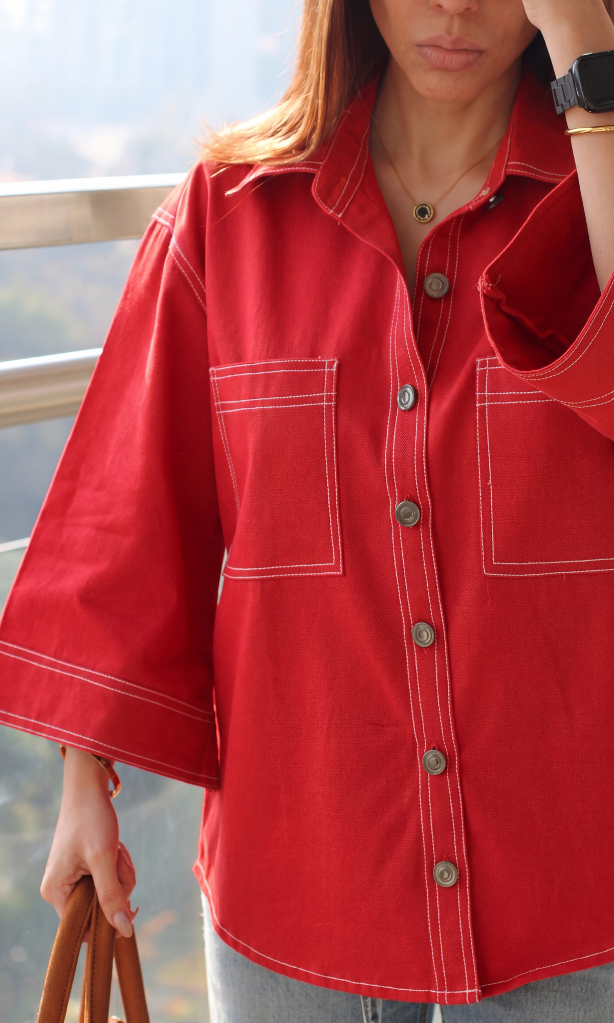 Thread Detail Red Shirt