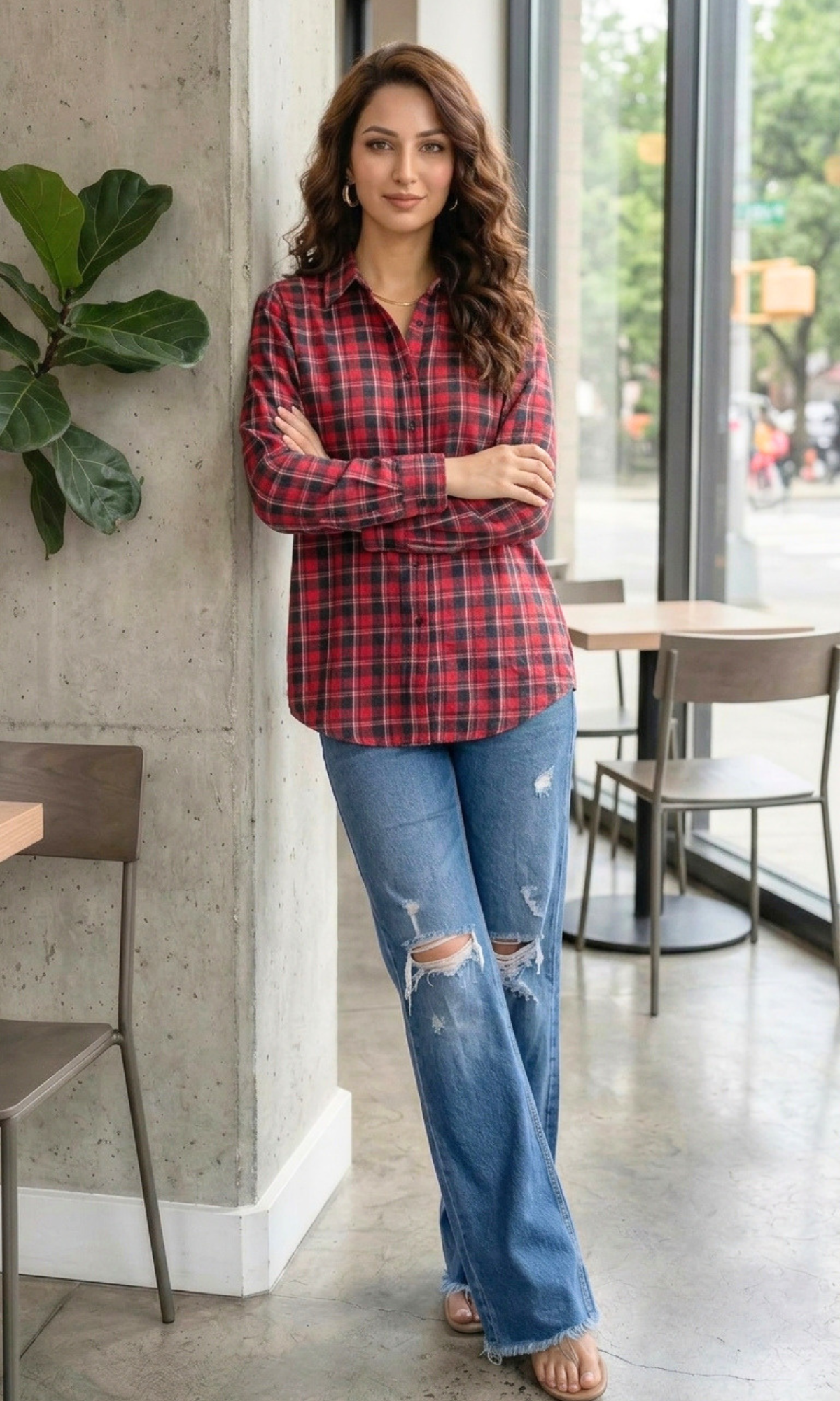 Black Red Checked Shirt