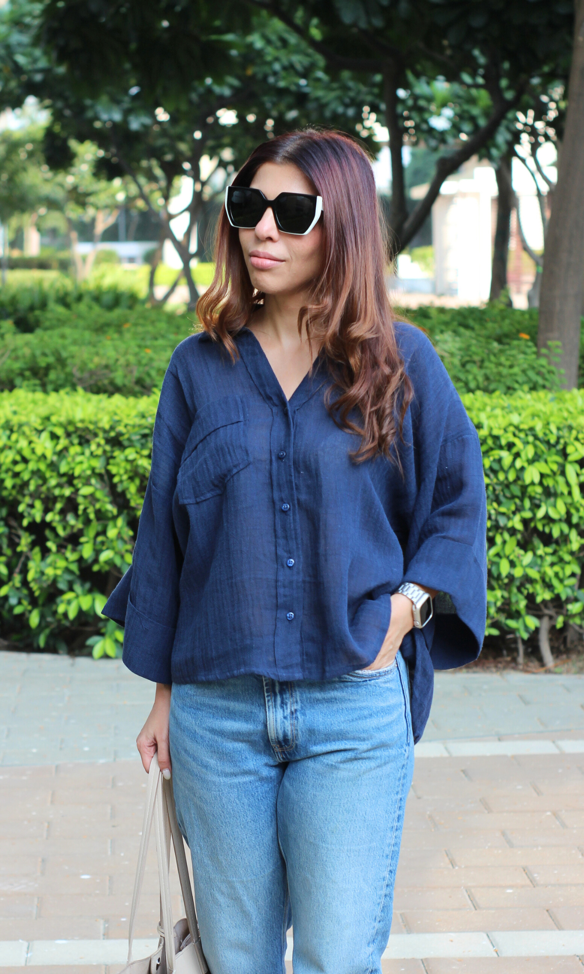 Space Blue Textured Shirt