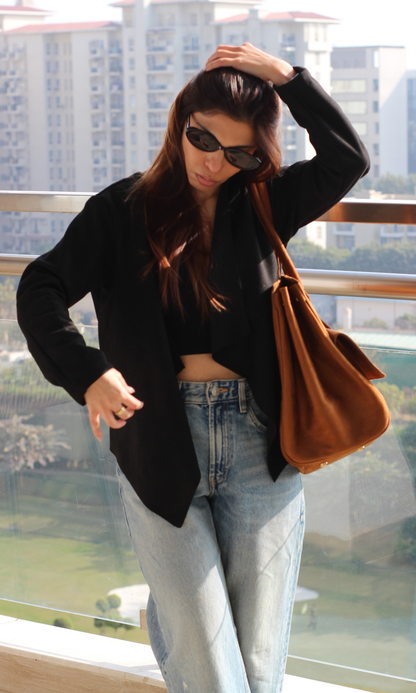 Black Suede Shrug