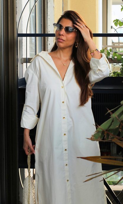Cloud Dancer Shirt Dress