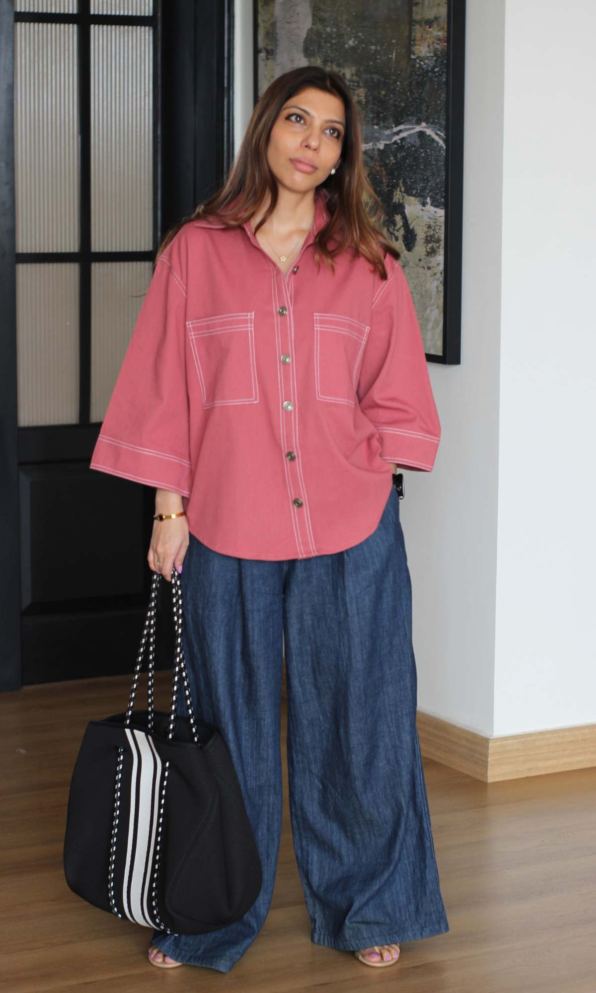 Thread Detail Pink Shirt