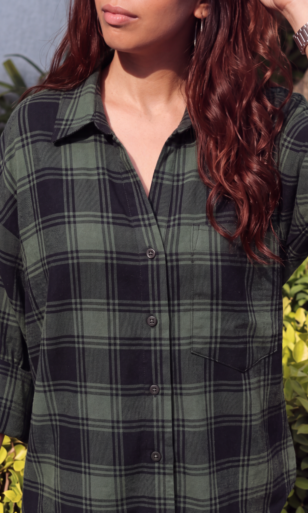 Olive Tartan Camp Shirt