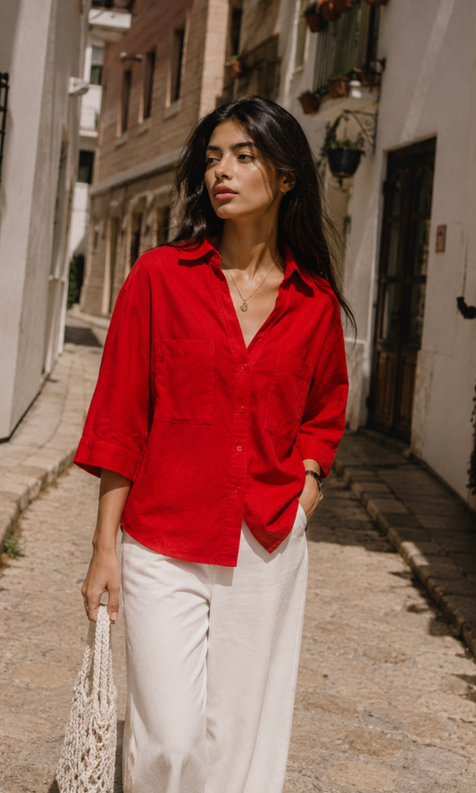 Burnt Orange Loose Shirt