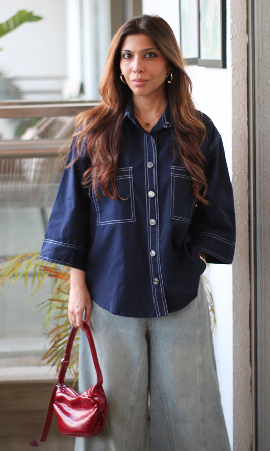 Thread Detail Deep Cobalt Shirt