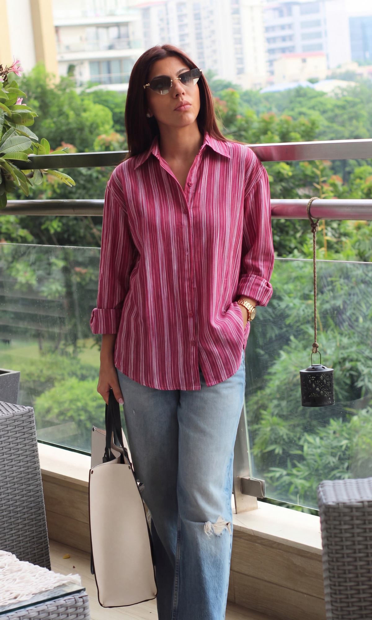 Soft Red Striped Shirt