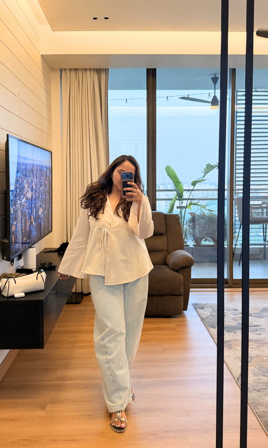 Ivory Cotton Kimono Top