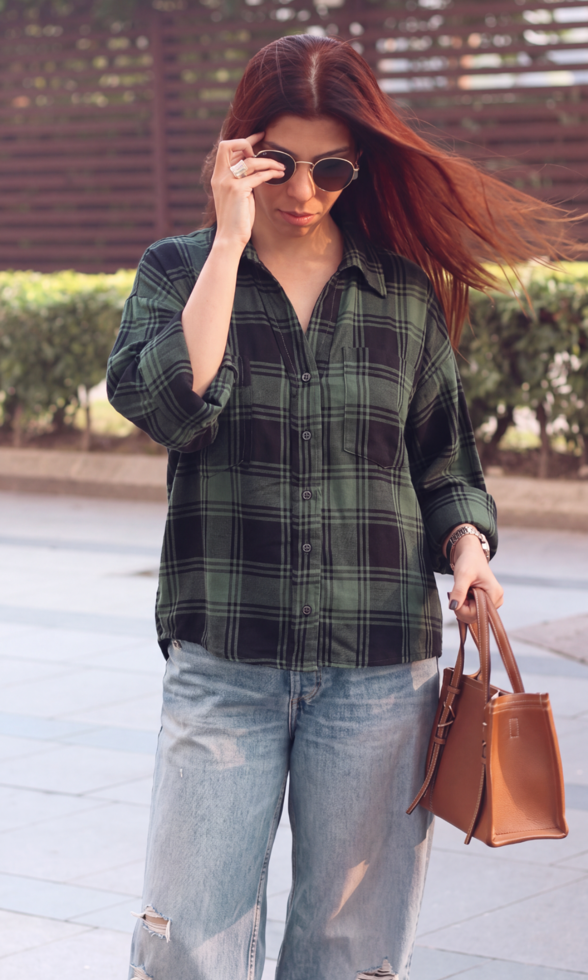 Olive Tartan Camp Shirt