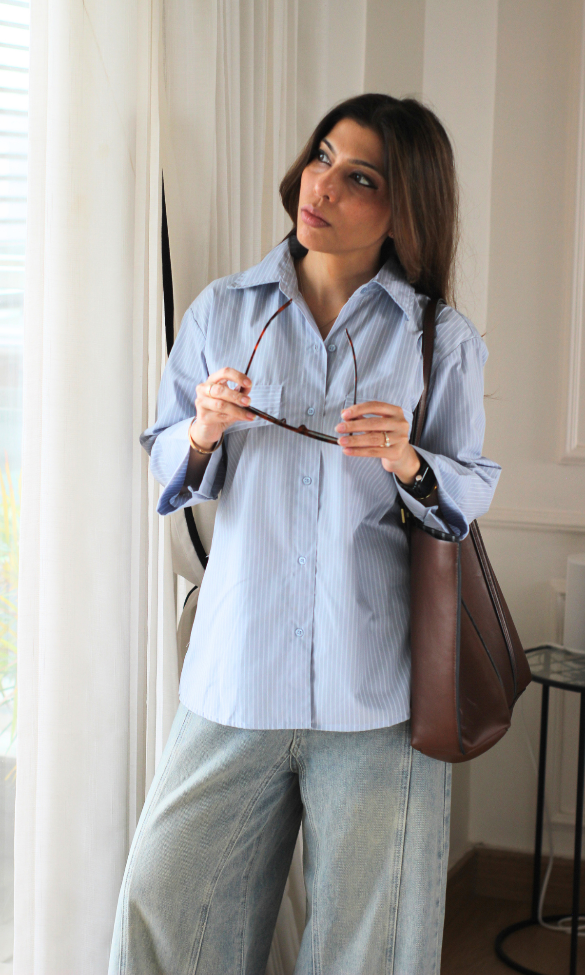 Sky Blue Stripe Utility Shirt