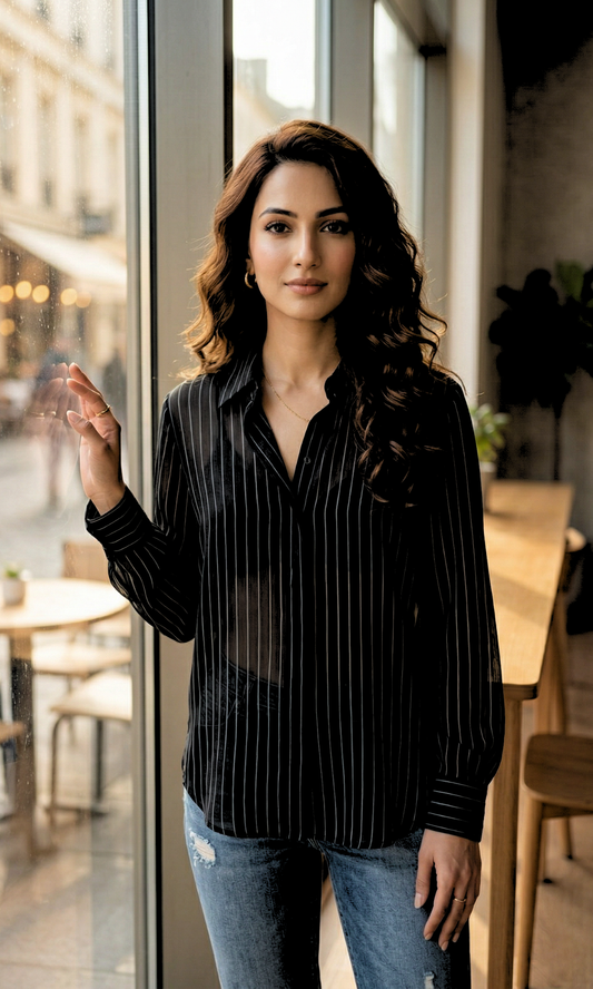 Midnight Line Semi-Sheer Shirt