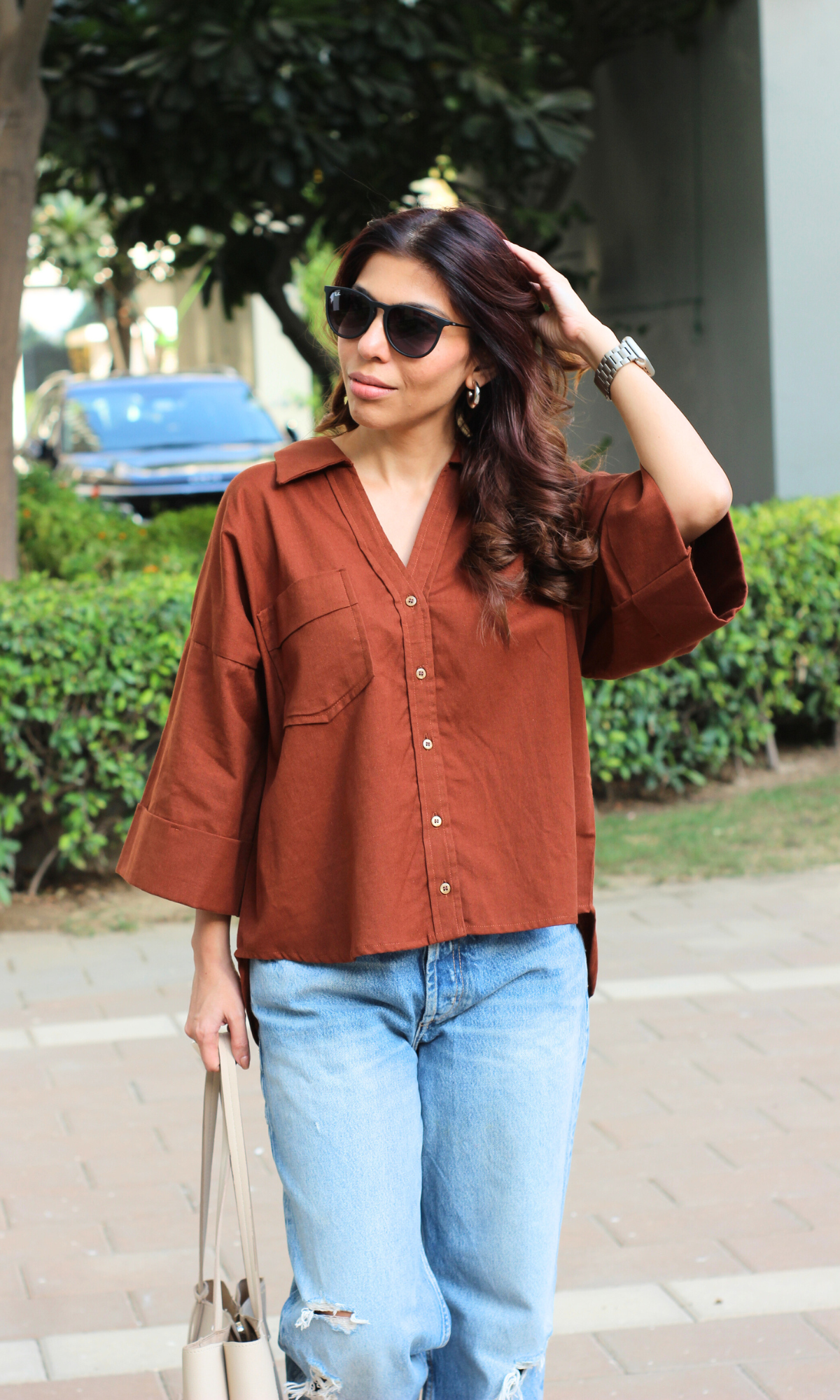 Chocolate Brown Cotton Shirt