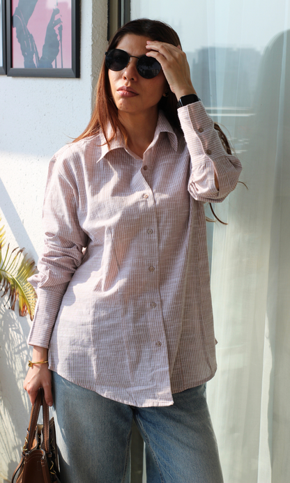 Oat Striped Structured Shirt