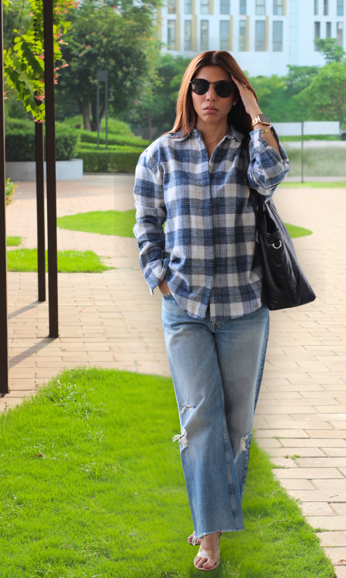 Denim Frosted Checked Shirt