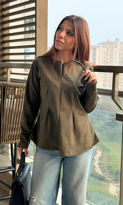 Forest Green Suede Sleek Top
