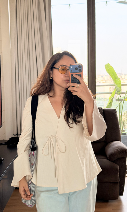 Ivory Cotton Kimono Top