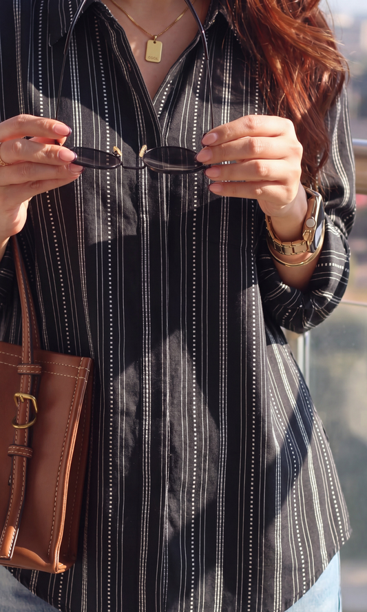 Black Linear Stripe Shirt