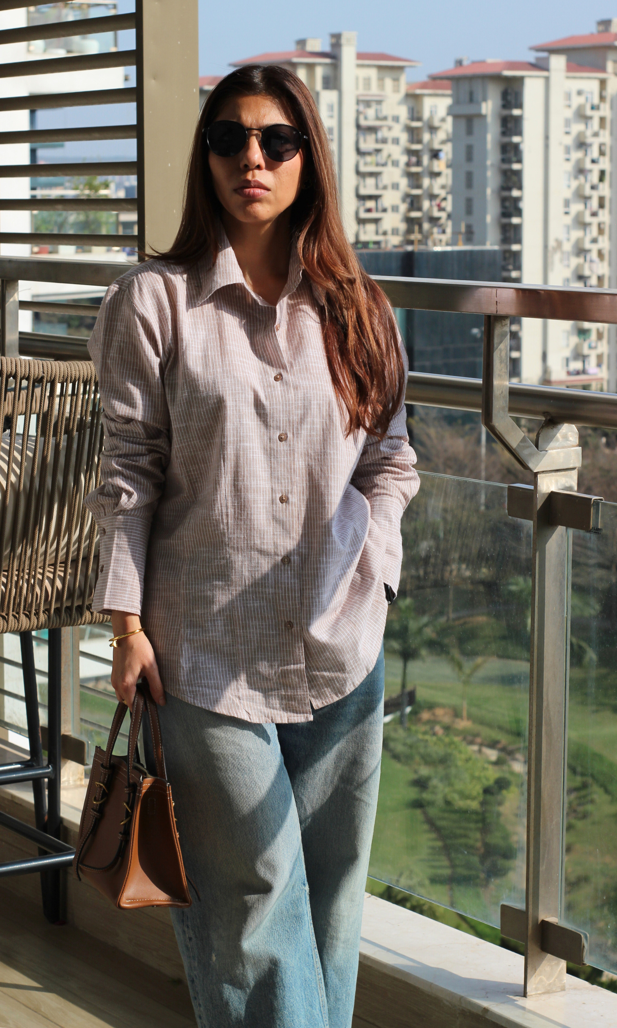 Oat Striped Structured Shirt