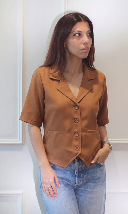 Tan Sleeved Waistcoat