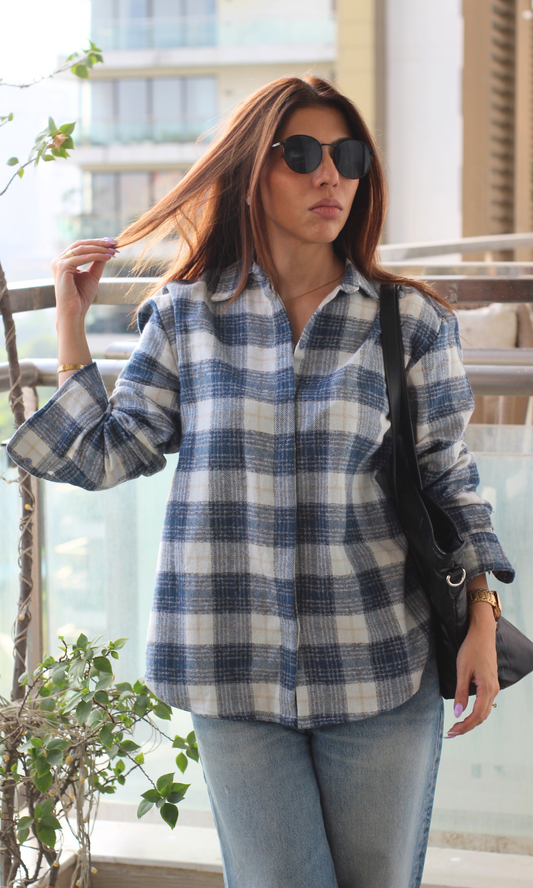 Denim Frosted Checked Shirt