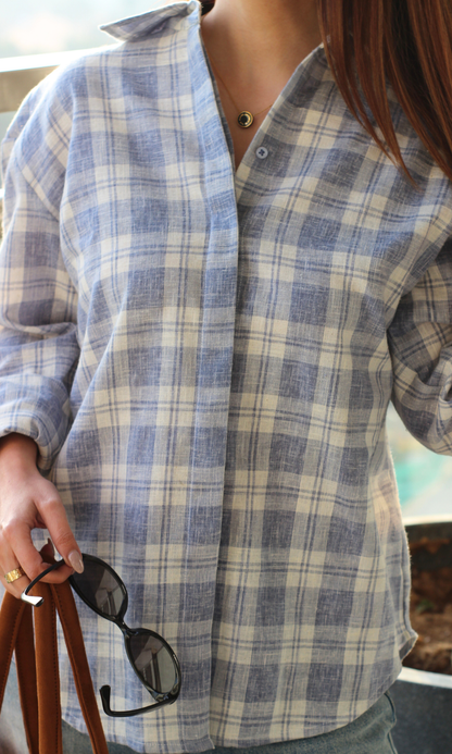 Blue Ivory Checked Shirt