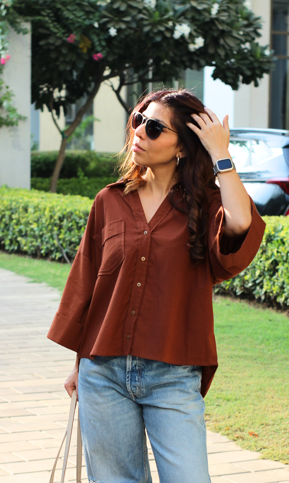 Chocolate Brown Cotton Shirt