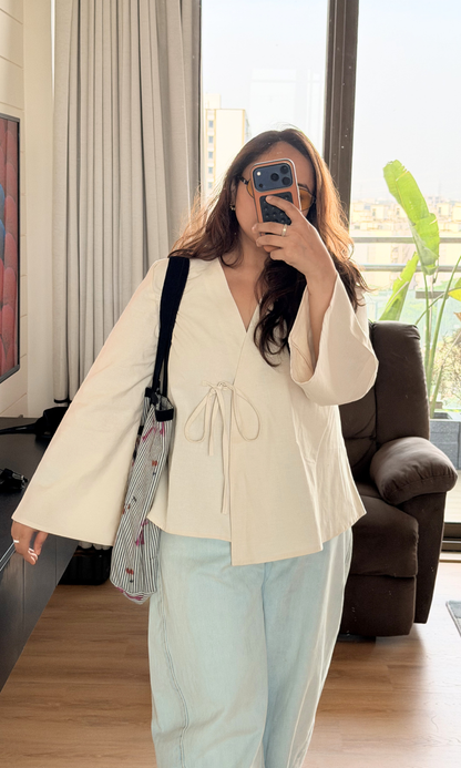 Ivory Cotton Kimono Top