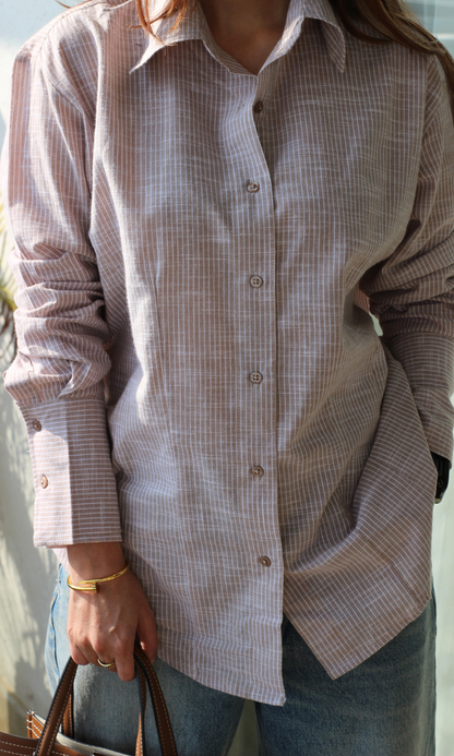 Oat Striped Structured Shirt