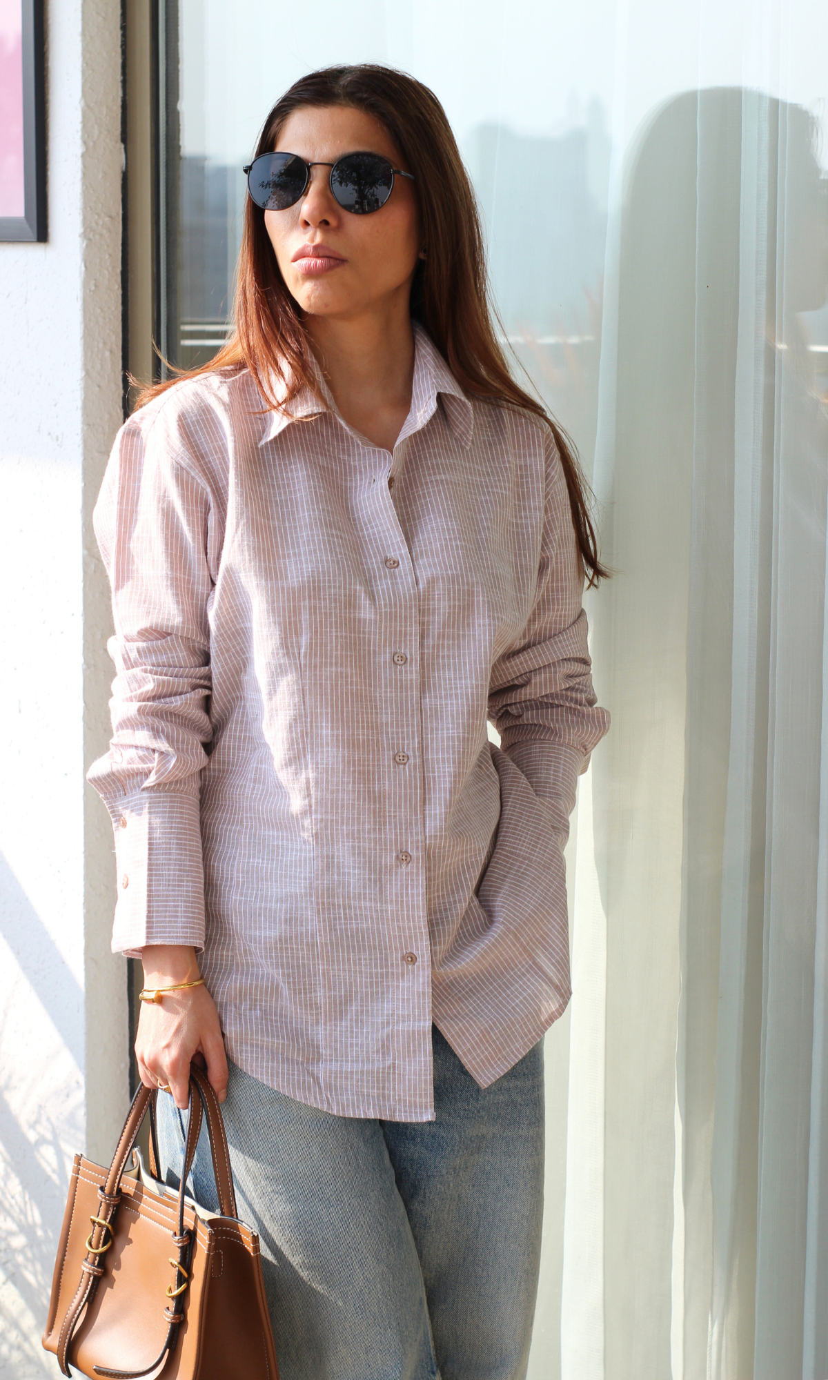 Oat Striped Structured Shirt