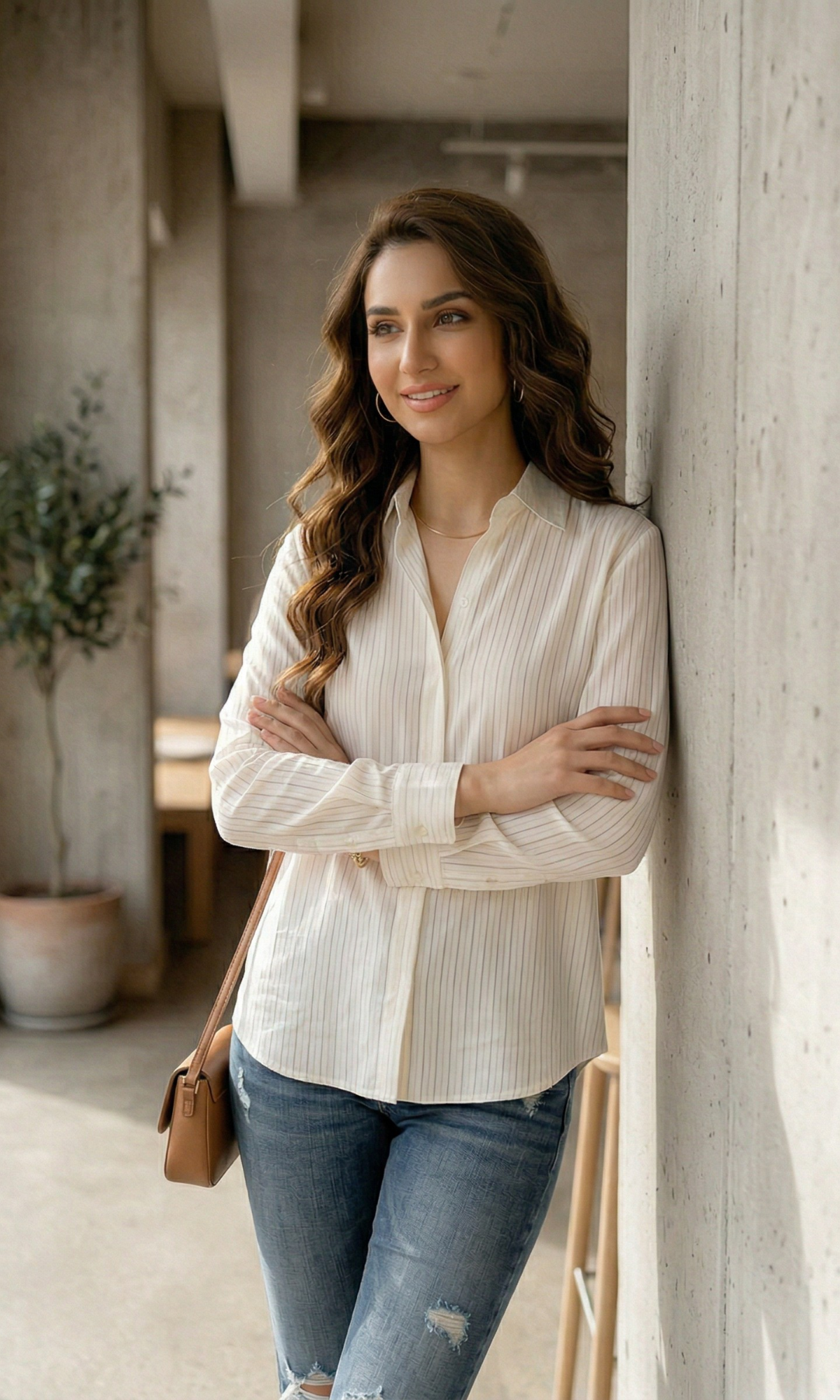 White Line Semi-Sheer Shirt