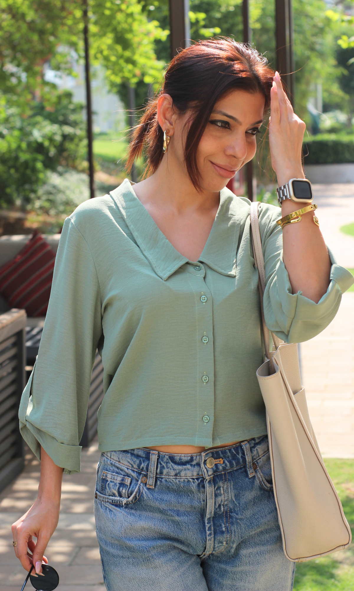 Sage Brush Peter Pan Collared Shirt