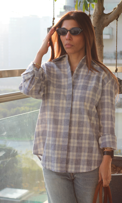 Blue Ivory Checked Shirt