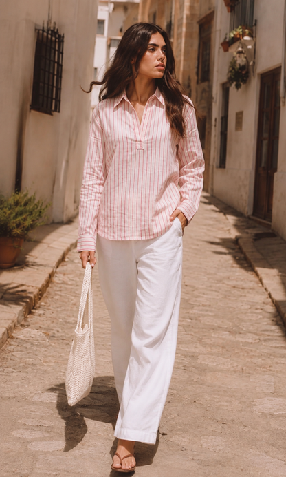 Sunbaked Stripe Popover Top