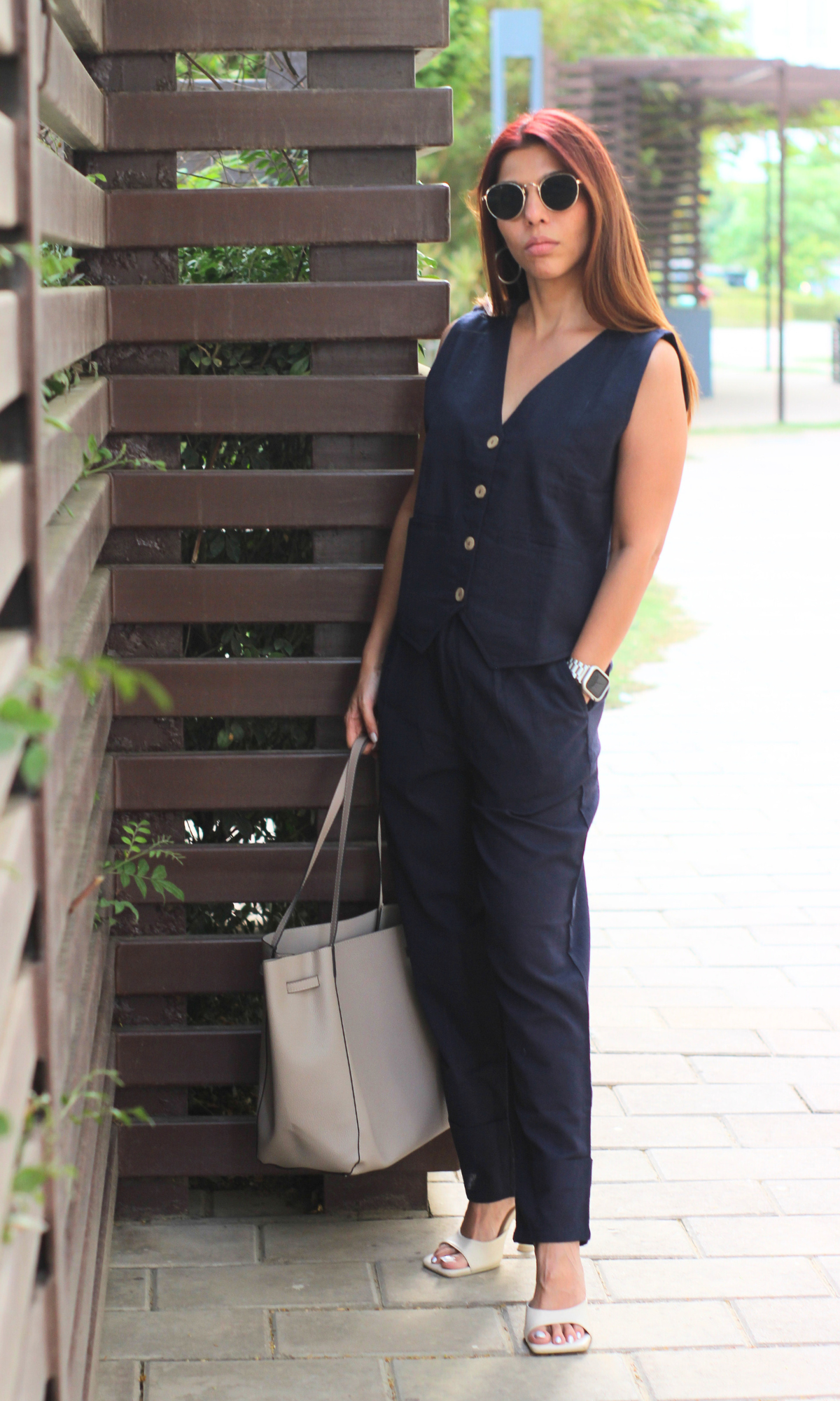 Navy Blue Waist Coat and Pants Co-ord