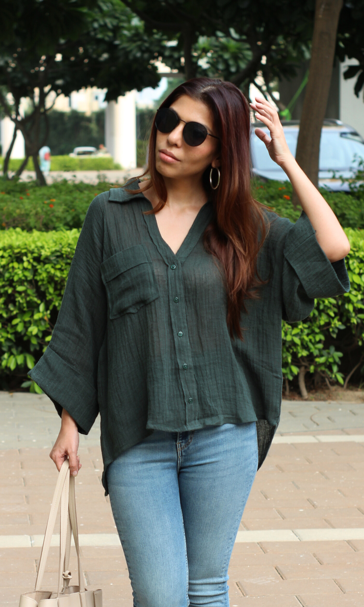 Dark Green Textured Shirt