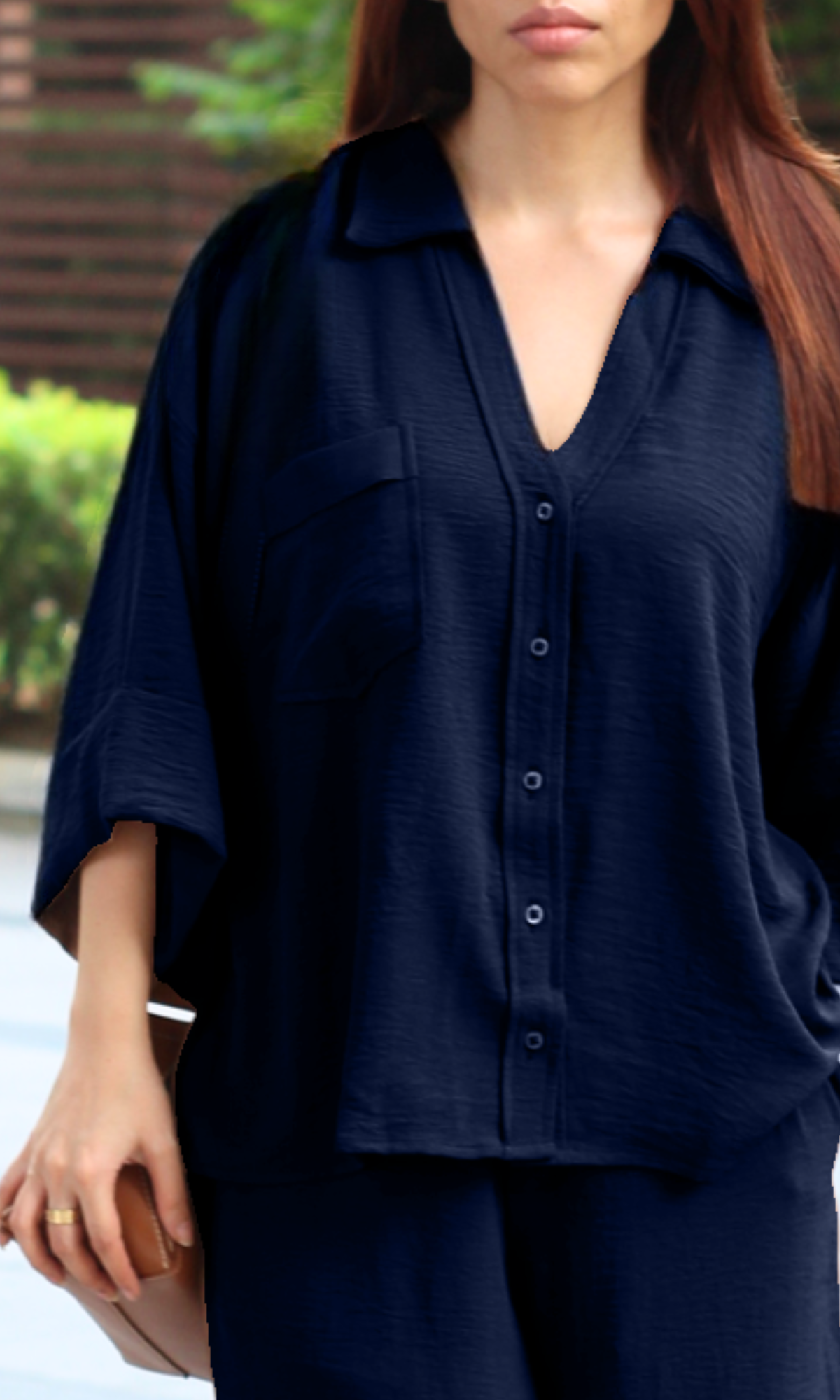 Marine Navy Loose Shirt and Pants Co-ord