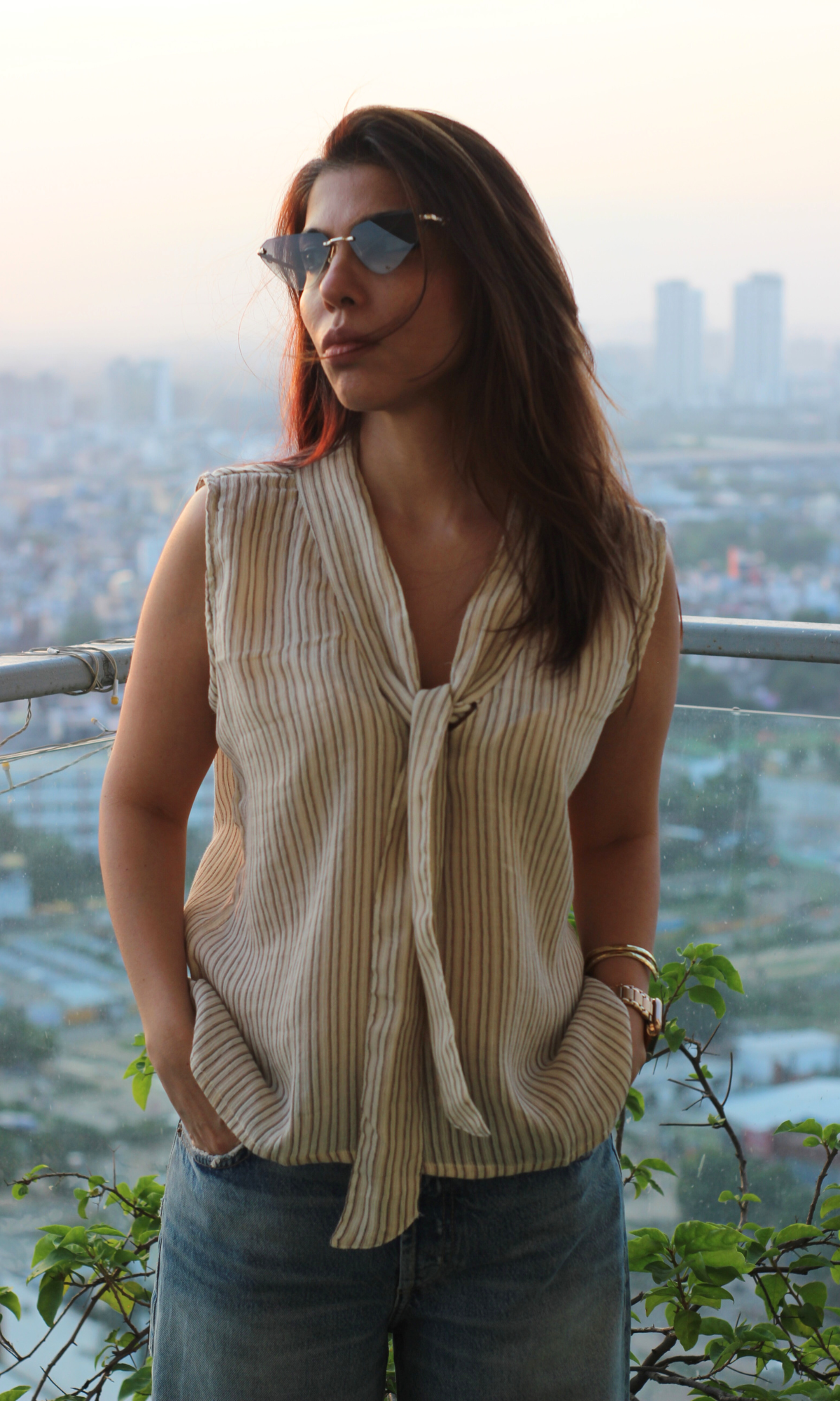 Sandstone Tie-Neck Top