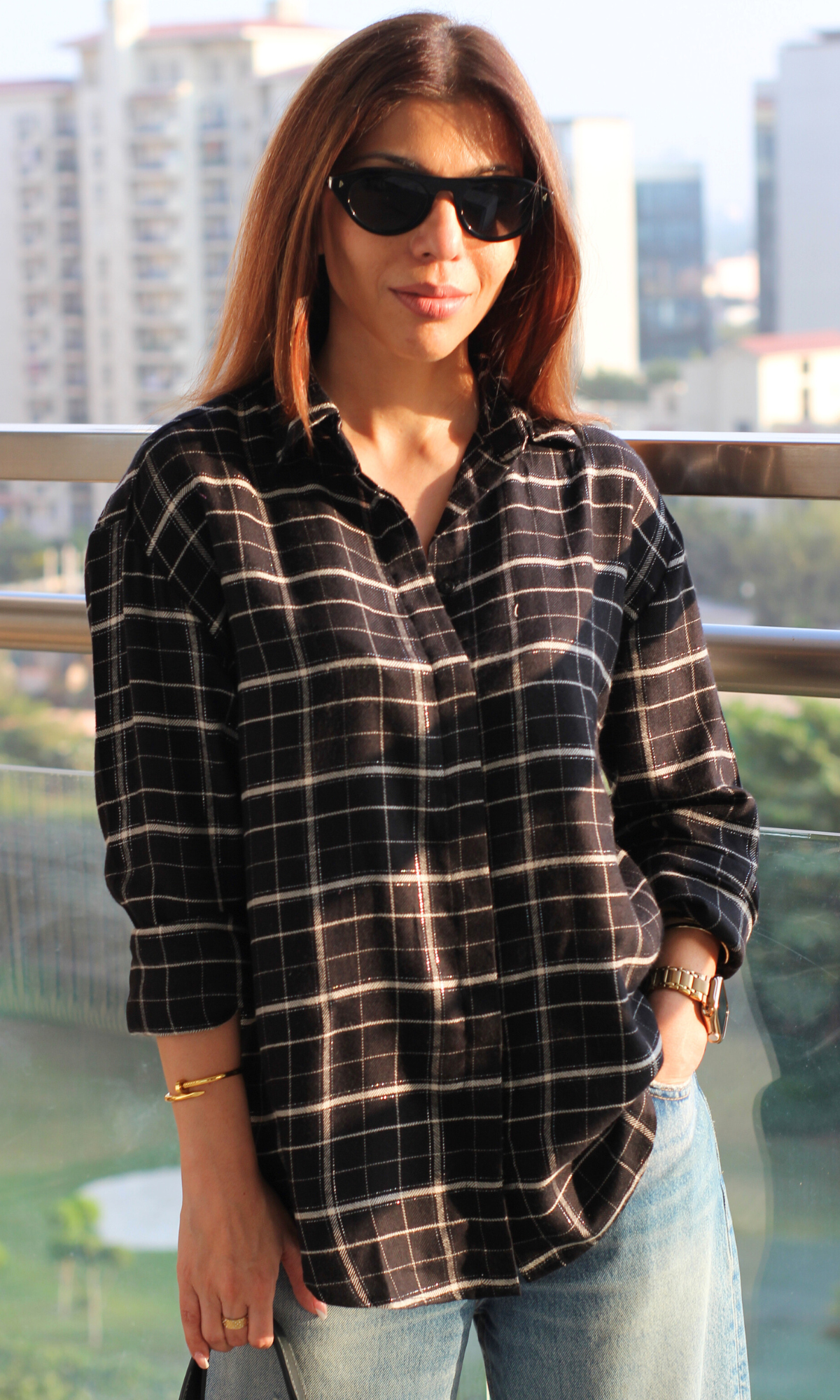 Black Plaid Checked Shirt