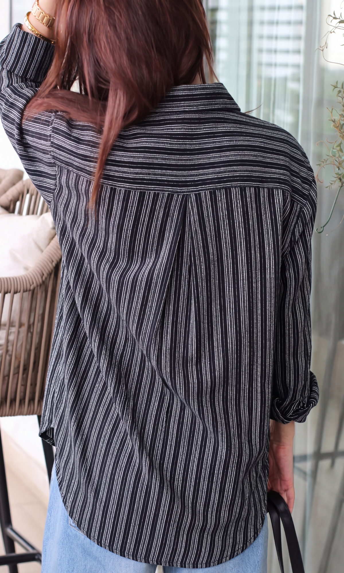 Soft Black Striped Shirt