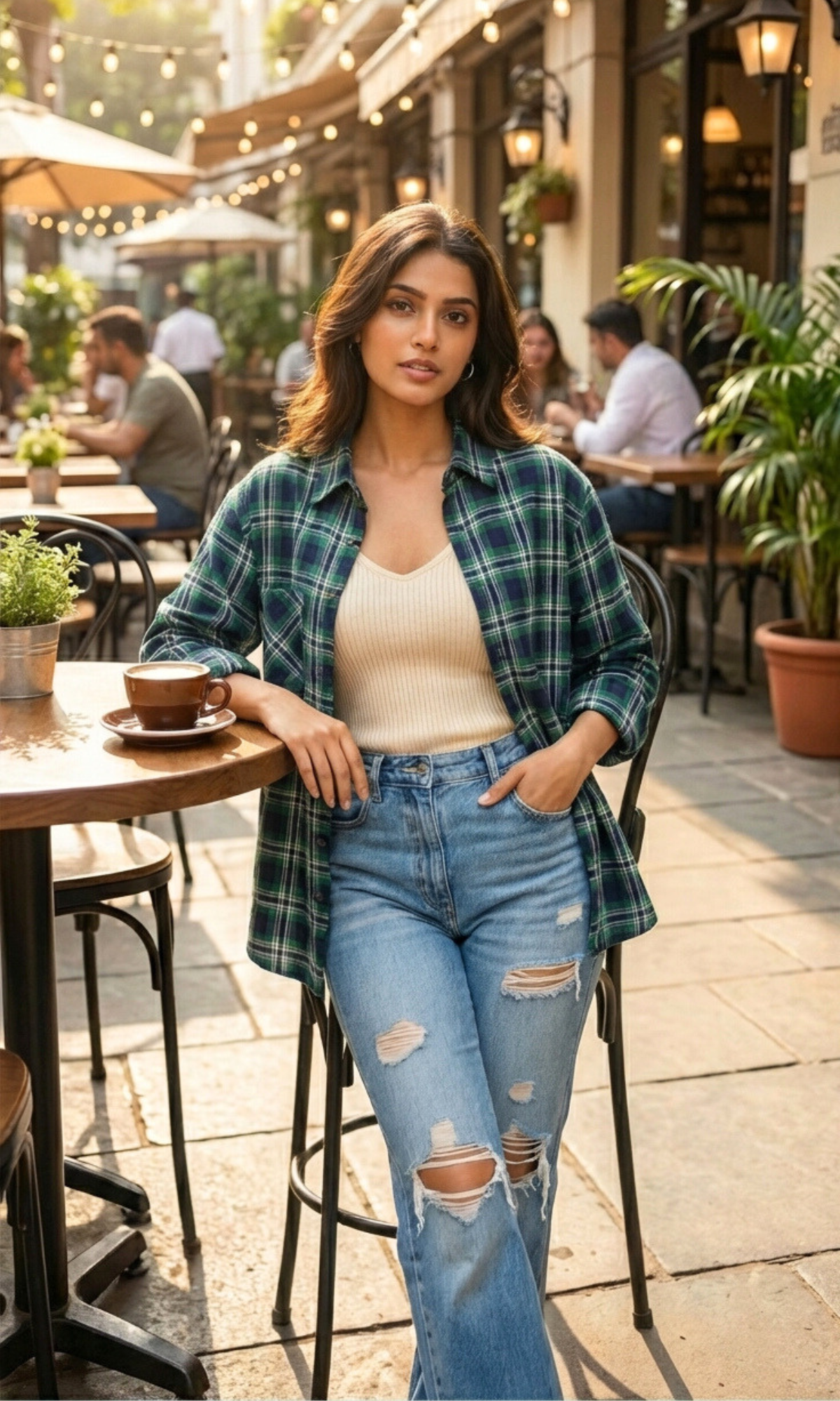 Green Classic Plaid Cotton Shirt