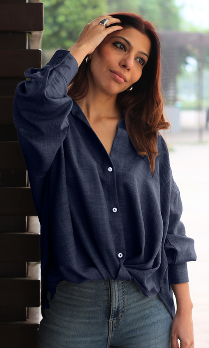 Indigo Knot Detail Shirt