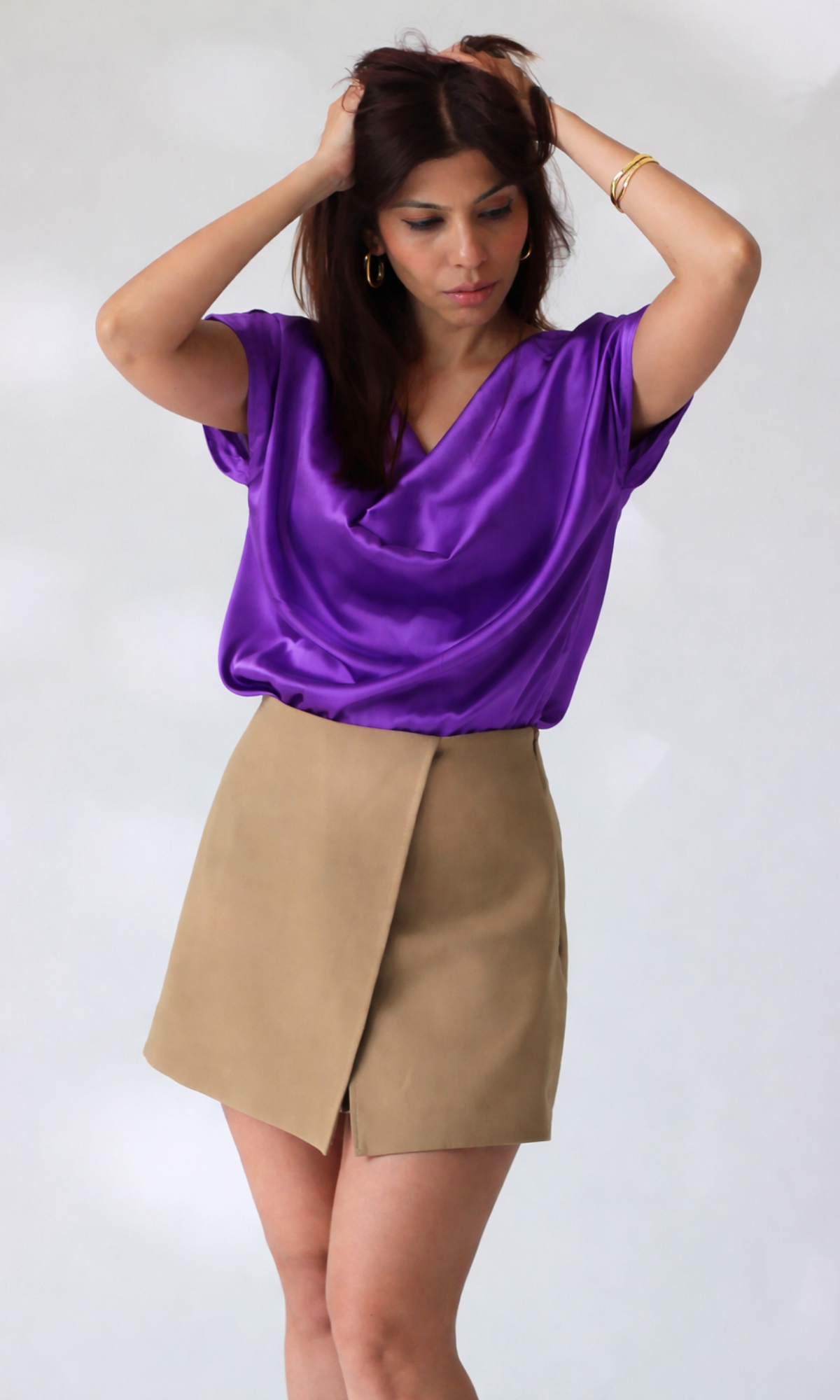 Indigo Cowl Neck Top