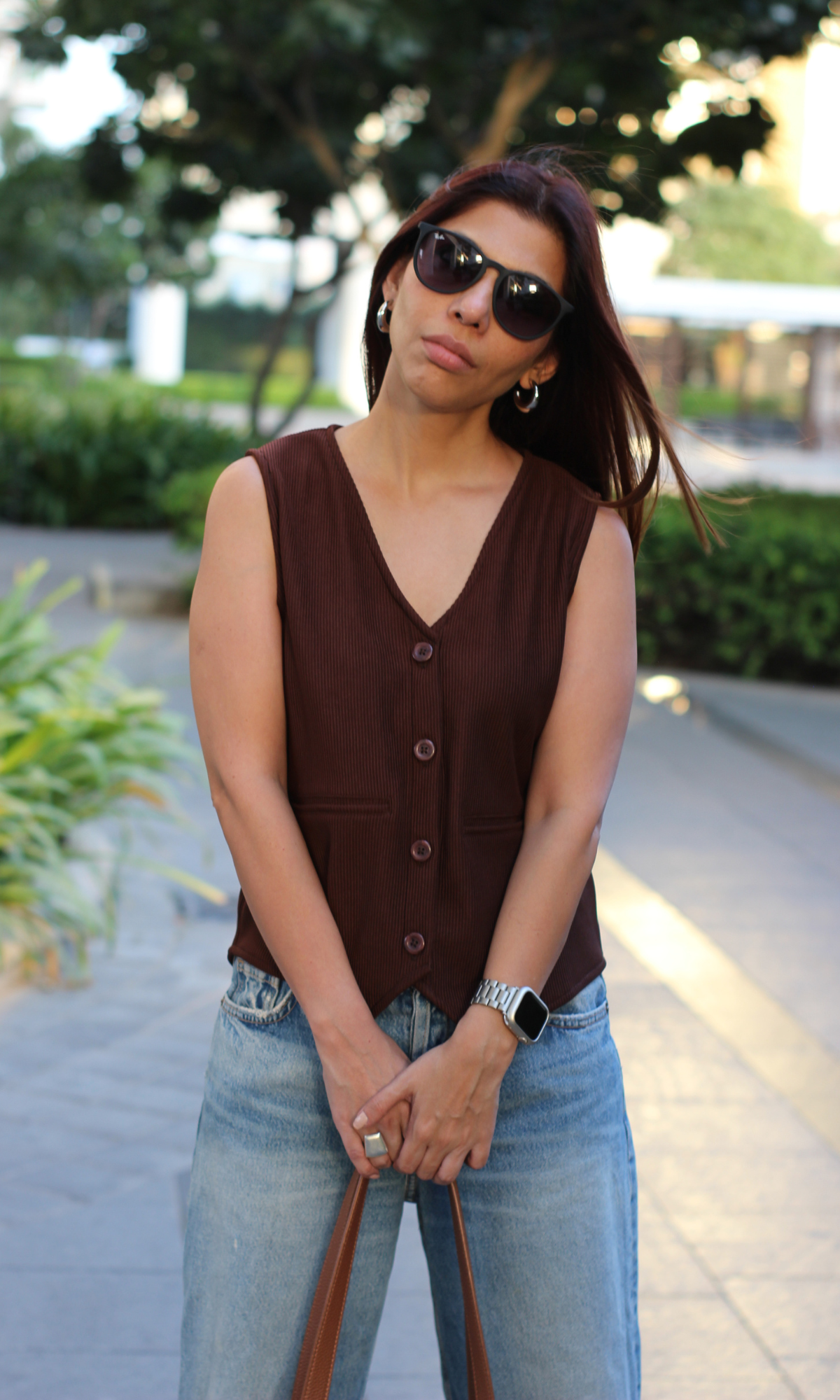 Pecan Ribbed Waist Coat