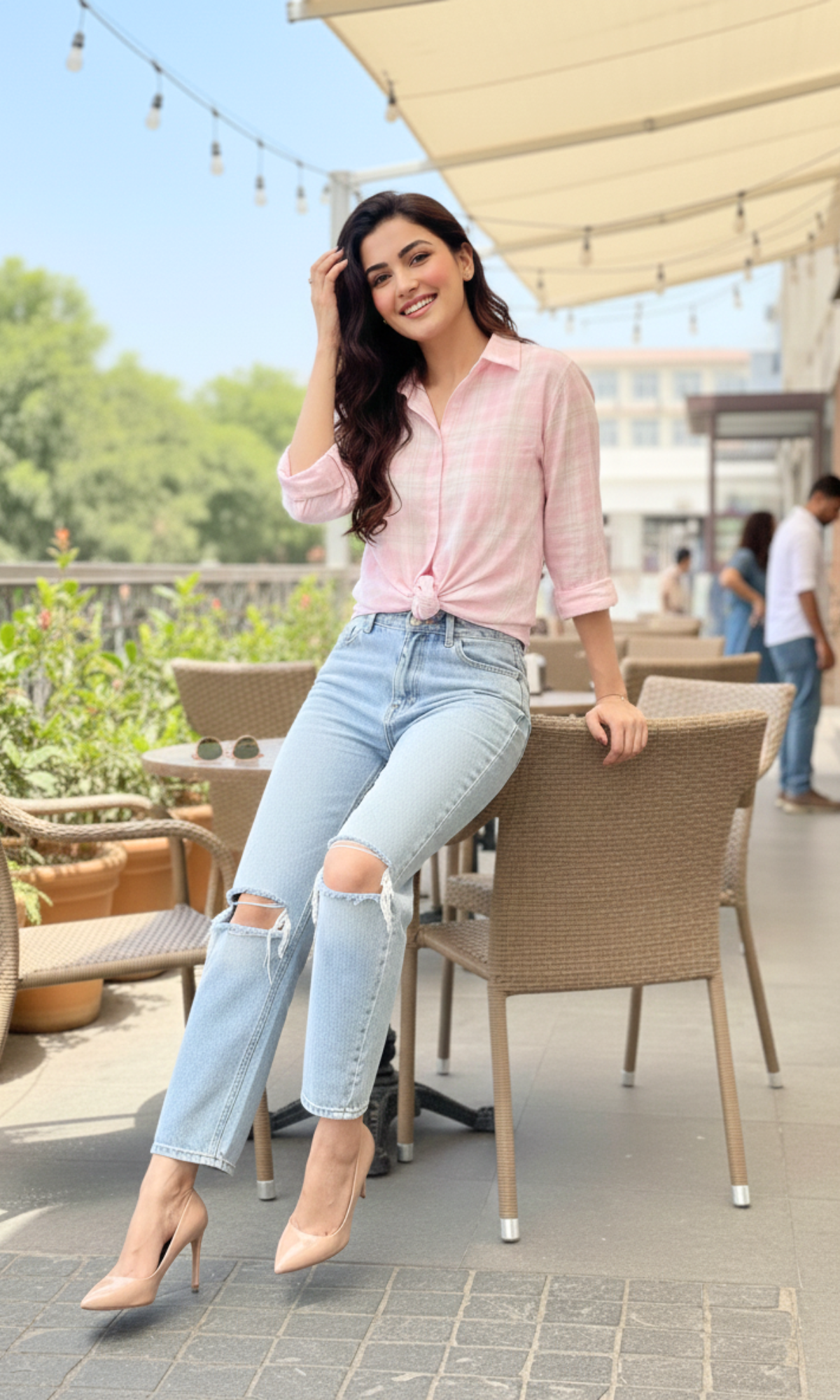 Soft Rose Plaid Checked Shirt