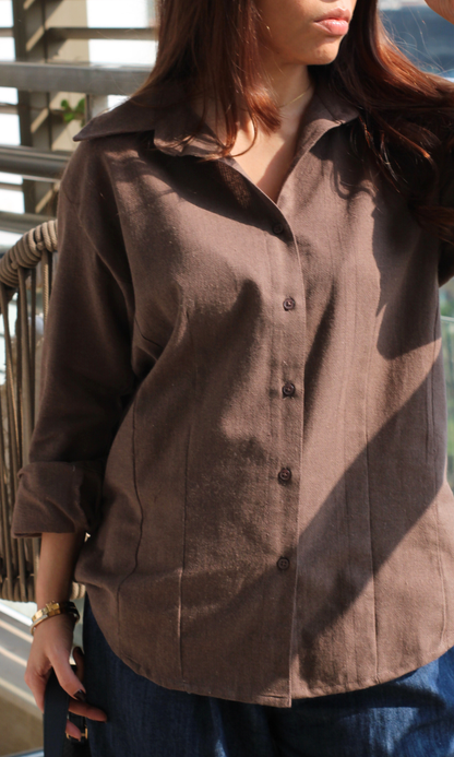 Cocoa Cotton Structured Shirt