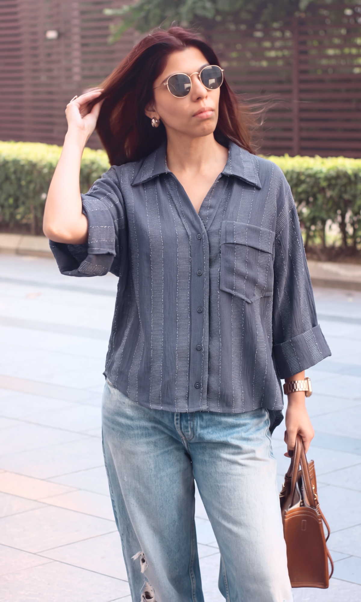 Denim Cotton Blue Camp Shirt