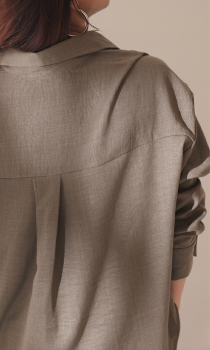 Greige Knot Detail Shirt