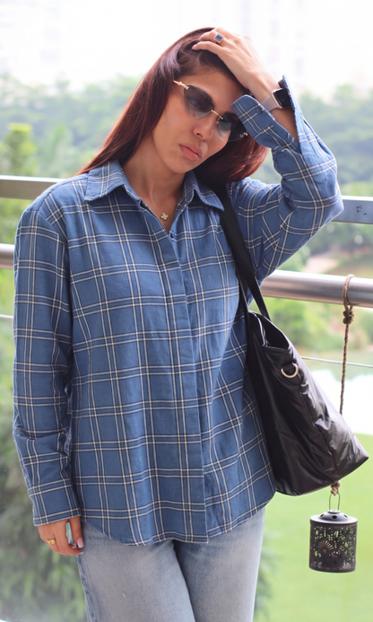 English Blue Checked Shirt
