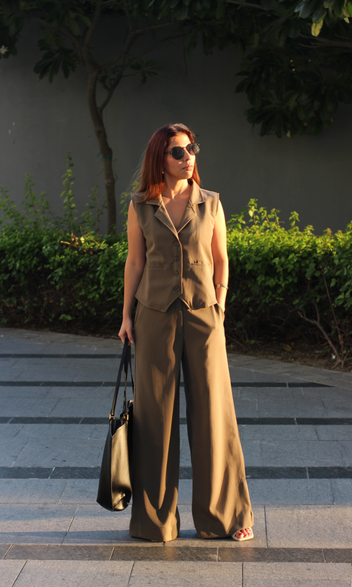 Matte Olive Waist Coat and Pants