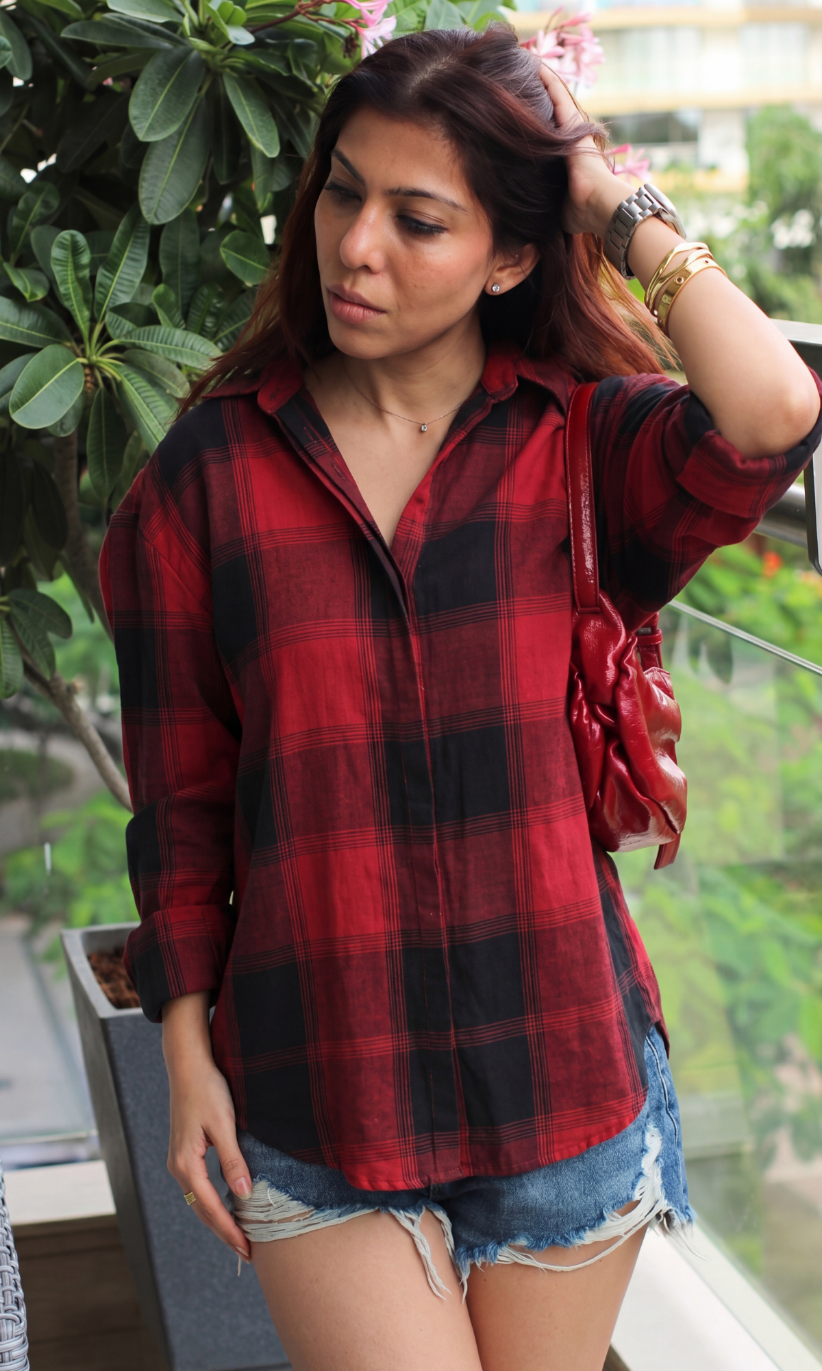 Red Noir Check Shirt