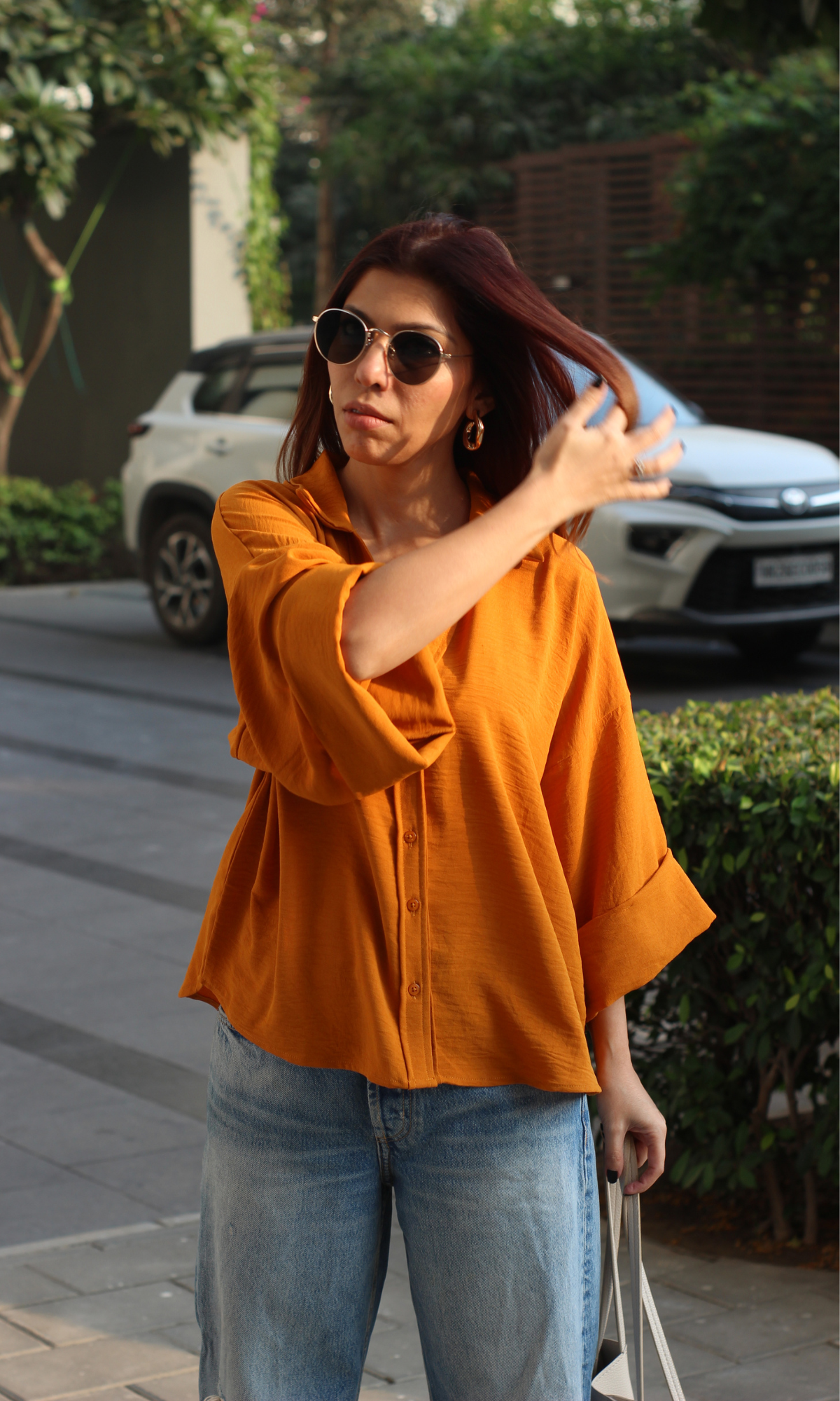 Tangerine Flowing Shirt